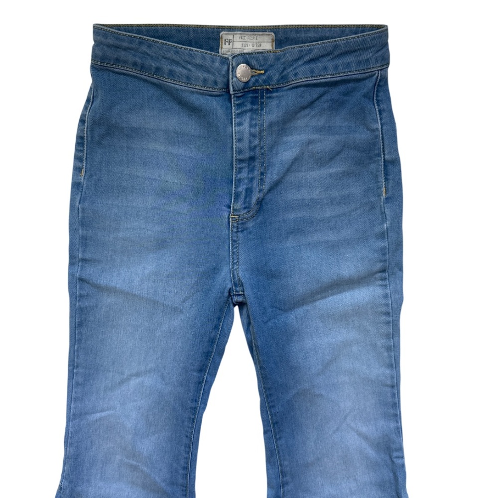 Free People Float On Flare High Rise Blue Jeans 25R Bell Bottoms Retro Bohemian - Picture 3 of 10
